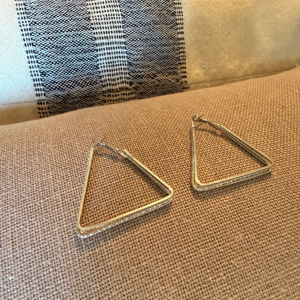 Elegant Gold Triangle Earrings